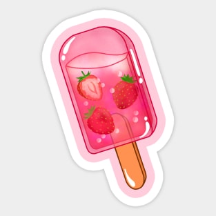 Fresh Strawberry Ice Pop Sticker